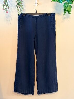 FLAX 100% Linen Oversized Wide-Leg Pants - 17" Waist